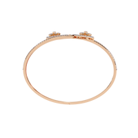 1.0 CTW Pear-Motif Diamond Open Bypass Bangle Rose Gold view 15 - Lunea Paris
