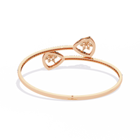 1.0 CTW Pear-Motif Diamond Open Bypass Bangle Rose Gold view 9 - Lunea Paris