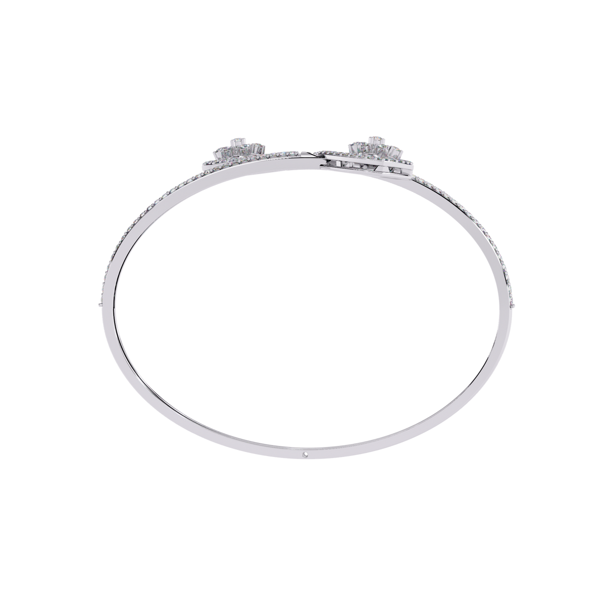 1.0 CTW Pear-Motif Diamond Open Bypass Bangle White Gold view 1 - Lunea Paris