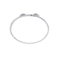 1.0 CTW Pear-Motif Diamond Open Bypass Bangle White Gold view 1 - Lunea Paris