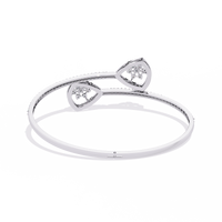 1.0 CTW Pear-Motif Diamond Open Bypass Bangle White Gold view 10 - Lunea Paris