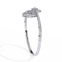 1.0 CTW Pear-Motif Diamond Open Bypass Bangle White Gold view 14 - Lunea Paris