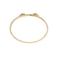 1.0 CTW Pear-Motif Diamond Open Bypass Bangle Yellow Gold view 16 - Lunea Paris