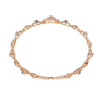 1.3 CTW round diamond rosette tennis bracelet in Rose Gold view 12 - Lunéa Paris