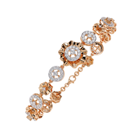 1.3 CTW round diamond rosette tennis bracelet in Rose Gold view 15 - Lunéa Paris
