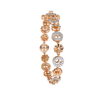 1.3 CTW round diamond rosette tennis bracelet in Rose Gold view 8 - Lunéa Paris