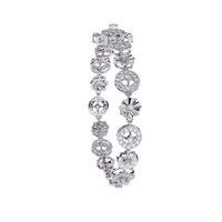 1.3 CTW round diamond rosette tennis bracelet in White Gold view 10 - Lunéa Paris