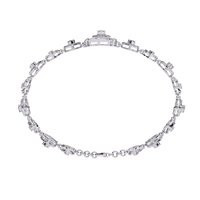 1.3 CTW round diamond rosette tennis bracelet in White Gold view 11 - Lunéa Paris