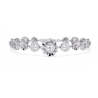 1.3 CTW round diamond rosette tennis bracelet in White Gold view 4 - Lunéa Paris