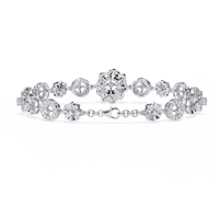 1.3 CTW round diamond rosette tennis bracelet in White Gold view 6 - Lunéa Paris