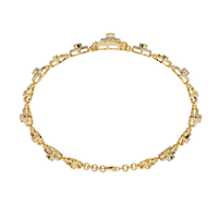 1.3 CTW round diamond rosette tennis bracelet in Yellow Gold view 13 - Lunéa Paris