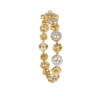 1.3 CTW round diamond rosette tennis bracelet in Yellow Gold view 9 - Lunéa Paris