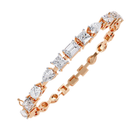 13.8 CTW mixed-shape lab-grown diamond bracelet in Rose Gold, view 16 - Lunea Paris