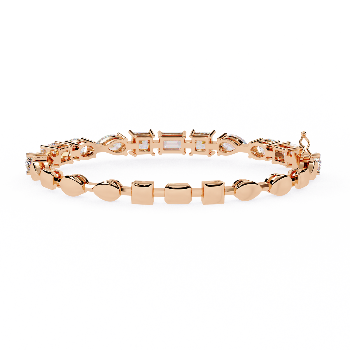 13.8 CTW mixed-shape lab-grown diamond bracelet in Rose Gold, view 8 - Lunea Paris