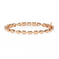 13.8 CTW mixed-shape lab-grown diamond bracelet in Rose Gold, view 8 - Lunea Paris