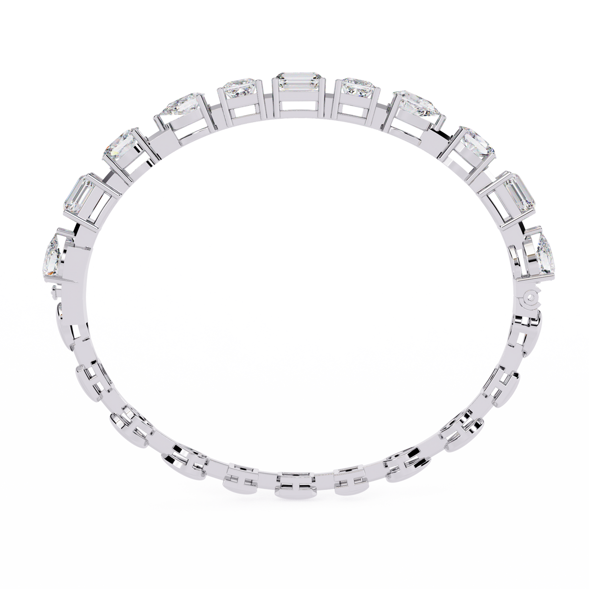 13.8 CTW mixed-shape lab-grown diamond bracelet in White Gold, view 13 - Lunea Paris