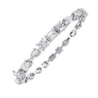 13.8 CTW mixed-shape lab-grown diamond bracelet in White Gold, view 2 - Lunea Paris