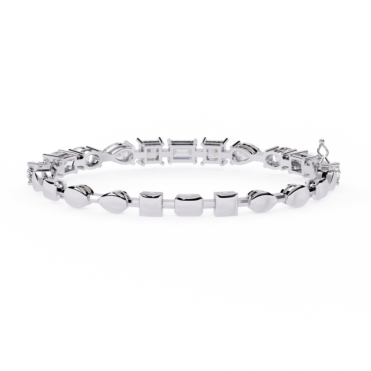 13.8 CTW mixed-shape lab-grown diamond bracelet in White Gold, view 7 - Lunea Paris