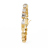 13.8 CTW mixed-shape lab-grown diamond bracelet in Yellow Gold, view 10 - Lunea Paris