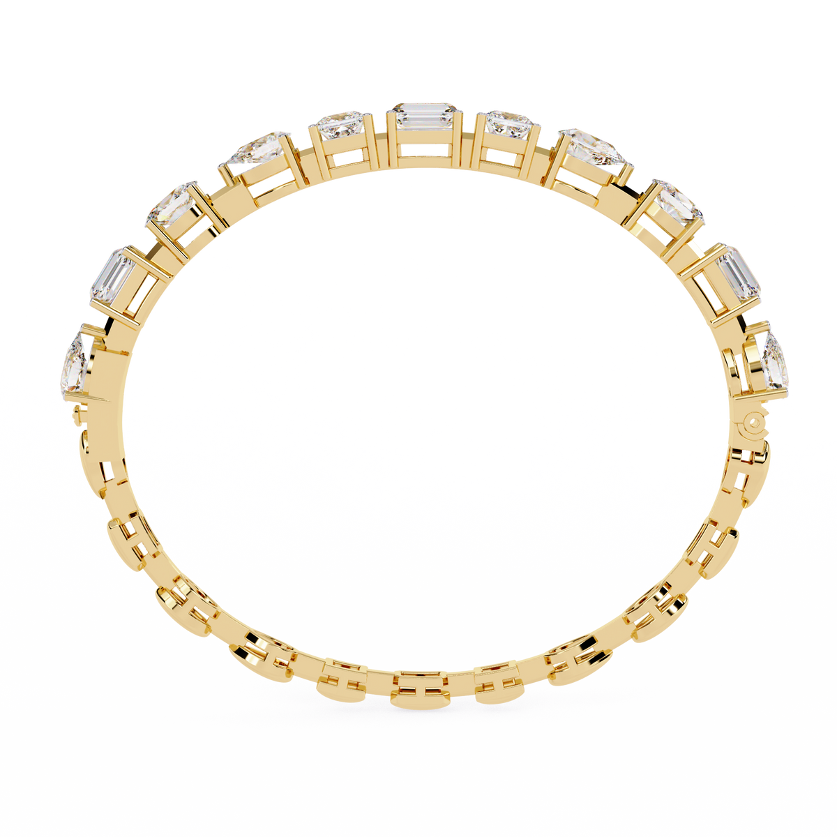 13.8 CTW mixed-shape lab-grown diamond bracelet in Yellow Gold, view 14 - Lunea Paris