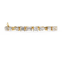 13.8 CTW mixed-shape lab-grown diamond bracelet in Yellow Gold, view 4 - Lunea Paris
