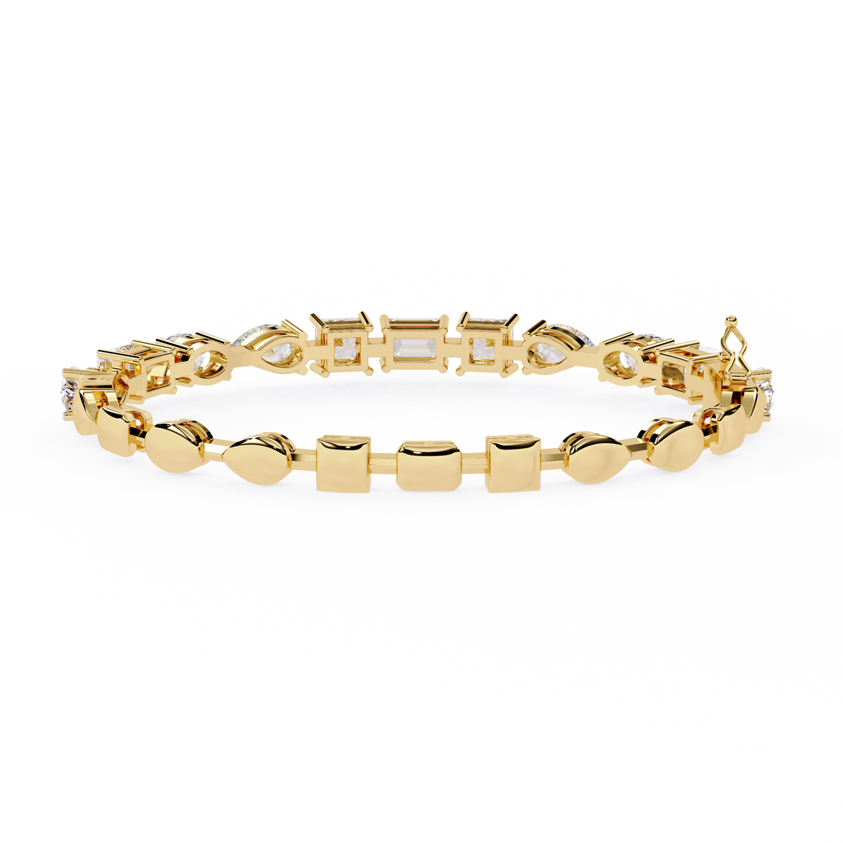 13.8 CTW mixed-shape lab-grown diamond bracelet in Yellow Gold, view 9 - Lunea Paris