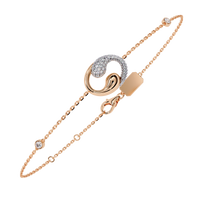 1.4 CTW Diamond Swirl Chain Bracelet in Rose Gold – view 1 – Lunéa Paris