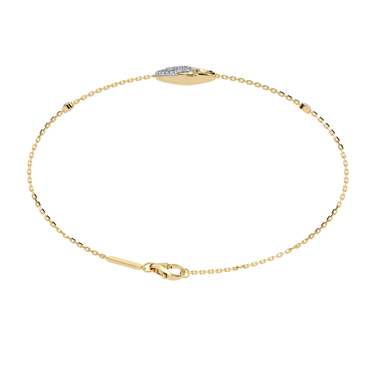 1.4 CTW Diamond Swirl Chain Bracelet in Yellow Gold – view 15 – Lunéa Paris
