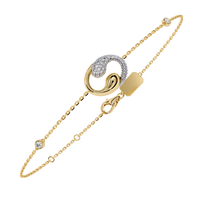 1.4 CTW Diamond Swirl Chain Bracelet in Yellow Gold – view 16 – Lunéa Paris