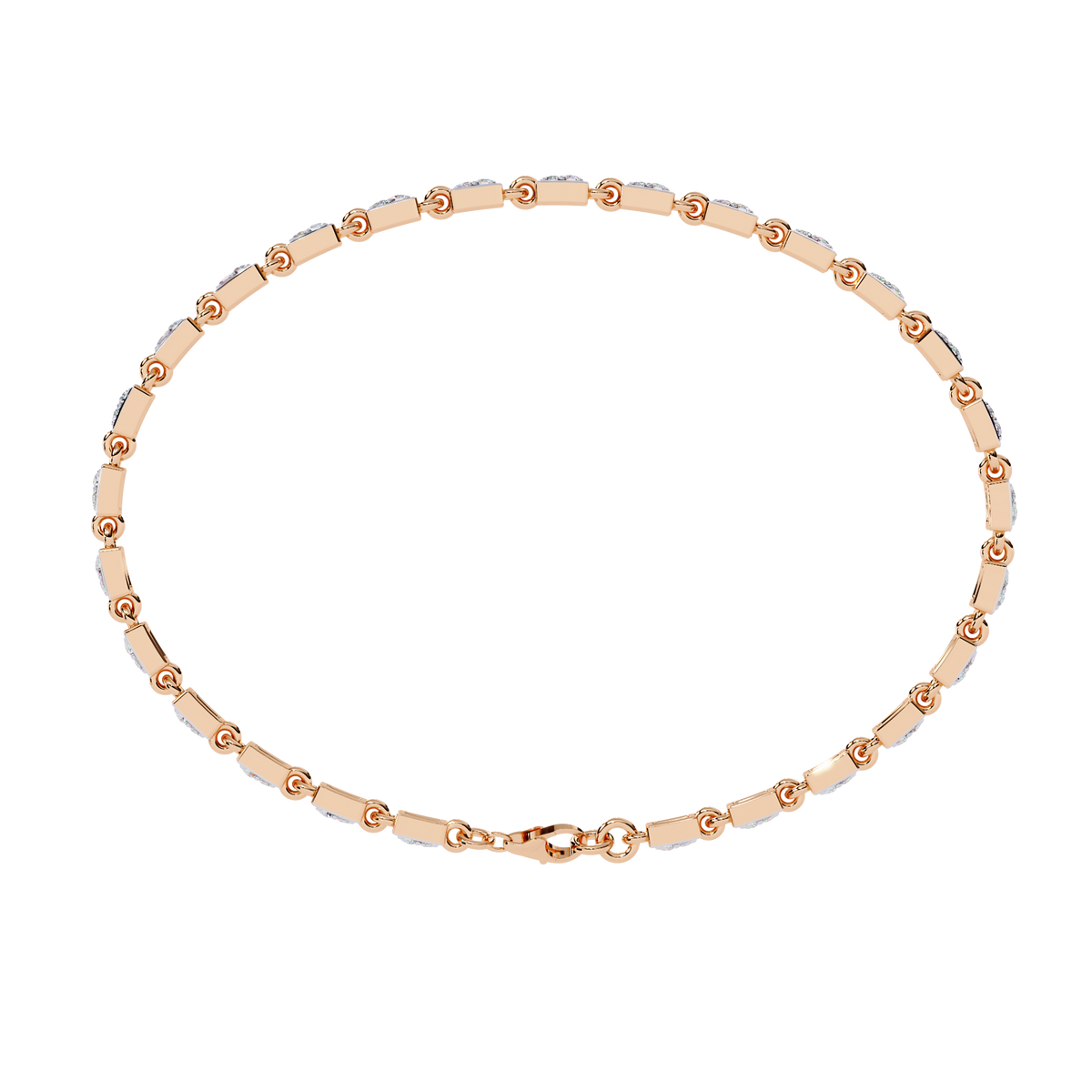 9.8 CTW Round Diamond Tennis Bracelet in Rose Gold, view 11 – Lunéa Paris