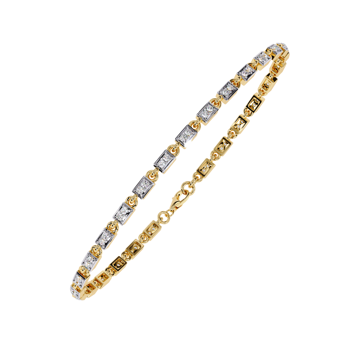 9.8 CTW Round Diamond Tennis Bracelet in Rose Gold, view 13 – Lunéa Paris
