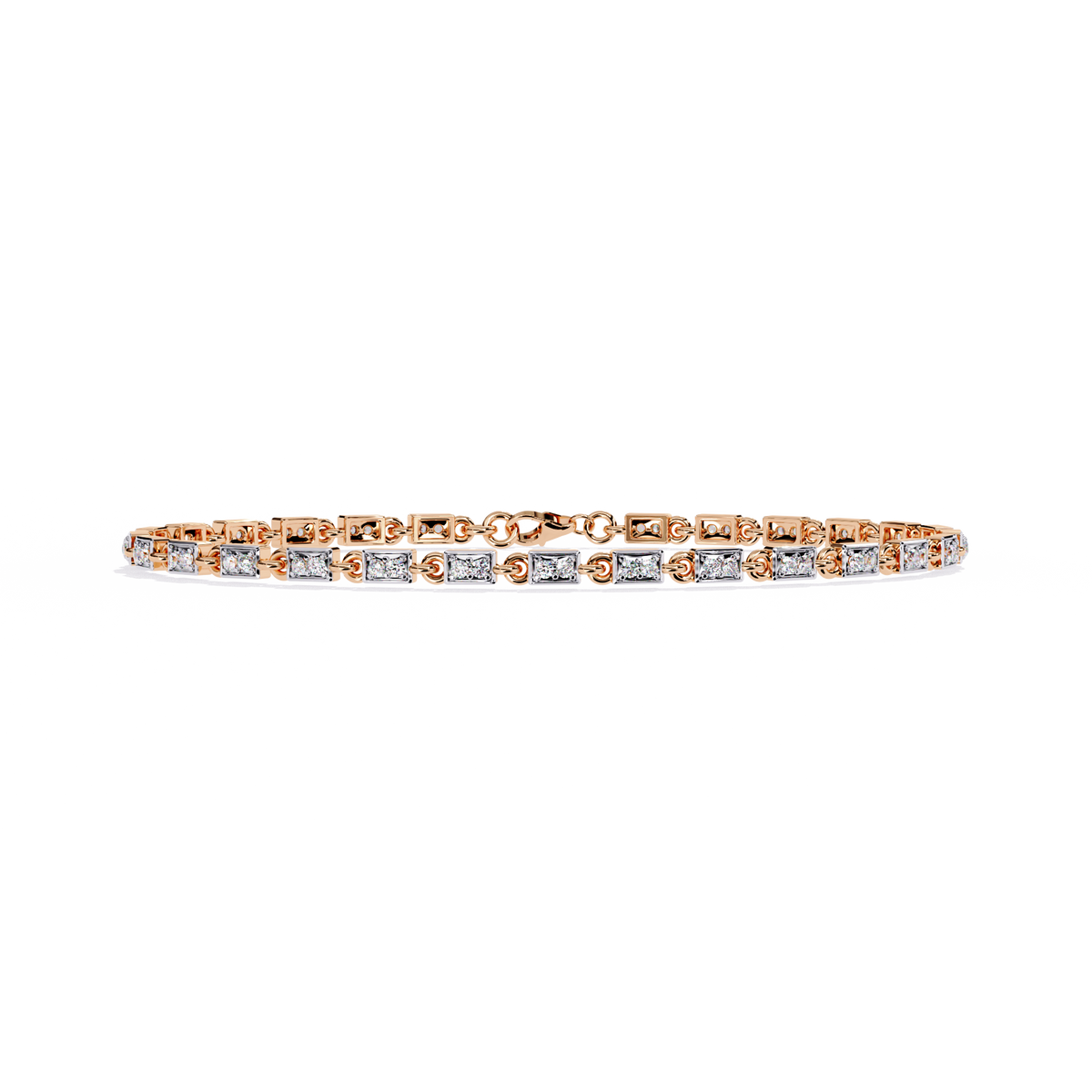 9.8 CTW Round Diamond Tennis Bracelet in Rose Gold, view 2 – Lunéa Paris