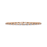 9.8 CTW Round Diamond Tennis Bracelet in Rose Gold, view 2 – Lunéa Paris