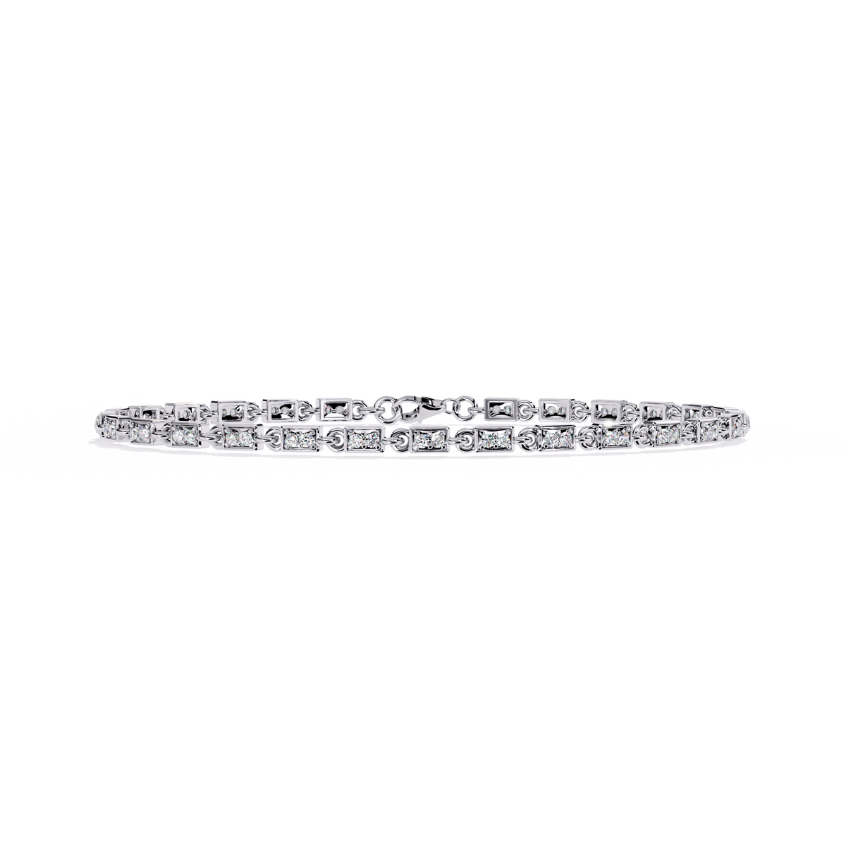 9.8 CTW Round Diamond Tennis Bracelet in White Gold, view 3 – Lunéa Paris
