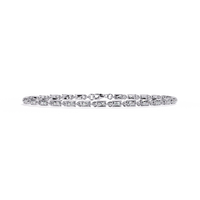 9.8 CTW Round Diamond Tennis Bracelet in White Gold, view 3 – Lunéa Paris