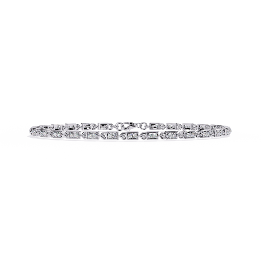 9.8 CTW Round Diamond Tennis Bracelet in White Gold, view 3 – Lunéa Paris