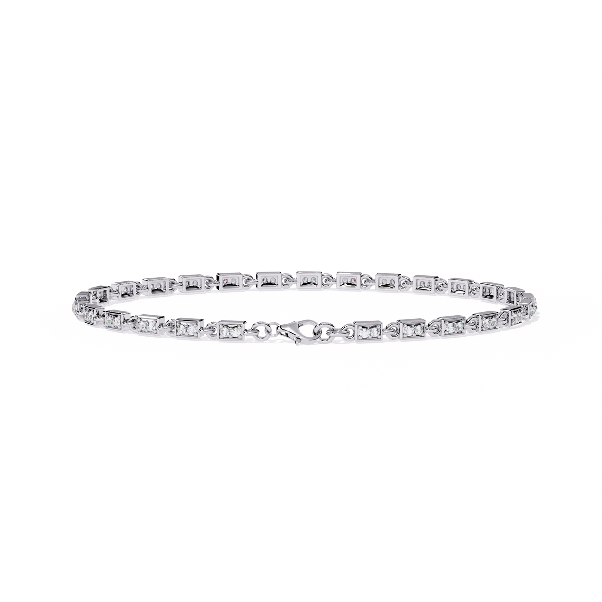 9.8 CTW Round Diamond Tennis Bracelet in White Gold, view 4 – Lunéa Paris