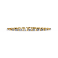 9.8 CTW Round Diamond Tennis Bracelet in Yellow Gold, view 1 – Lunéa Paris