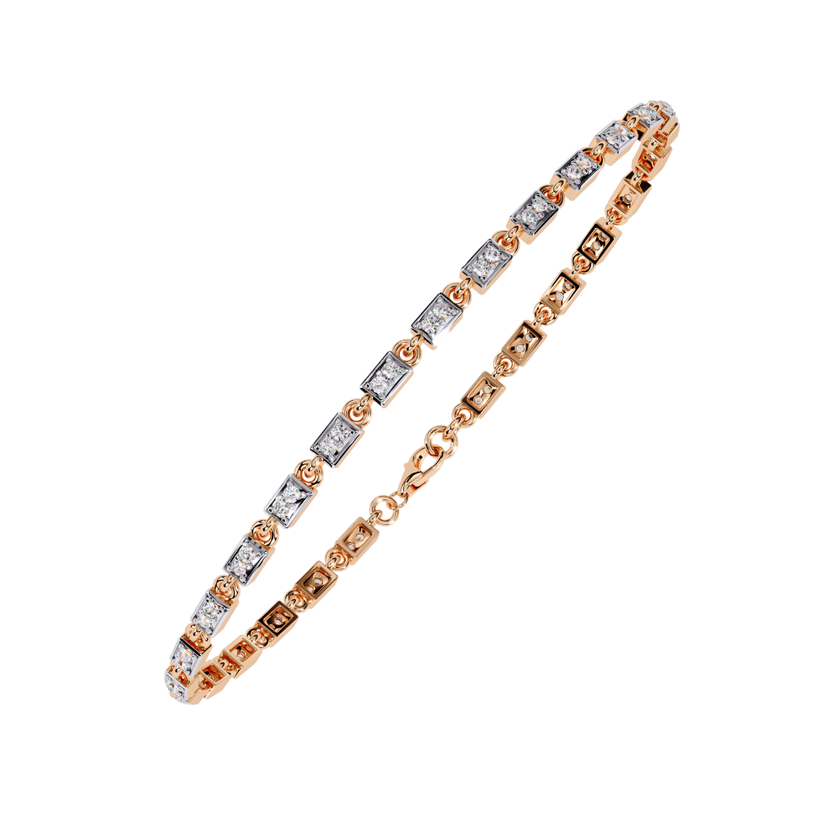 9.8 CTW Round Diamond Tennis Bracelet in Yellow Gold, view 14 – Lunéa Paris