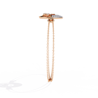 0.4 CTW circular diamond motif chain bracelet in Rose Gold front and detail view 10 – Lunéa Paris
