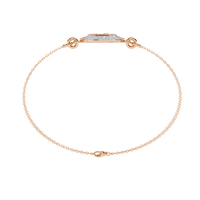 0.4 CTW circular diamond motif chain bracelet in Rose Gold front and detail view 7 – Lunéa Paris