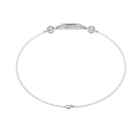 0.4 CTW circular diamond motif chain bracelet in White Gold front and detail view 6 – Lunéa Paris