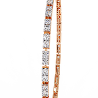 2.3 CTW round diamond tennis bracelet Rose Gold front and detail view 8 – Lunéa Paris