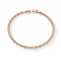 2.3 CTW round diamond tennis bracelet Rose Gold front and detail view 9 – Lunéa Paris