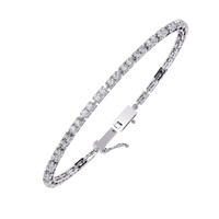 2.3 CTW round diamond tennis bracelet White Gold front and detail view 14 – Lunéa Paris