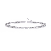 2.3 CTW round diamond tennis bracelet White Gold front and detail view 2 – Lunéa Paris