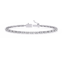 2.3 CTW round diamond tennis bracelet White Gold front and detail view 3 – Lunéa Paris