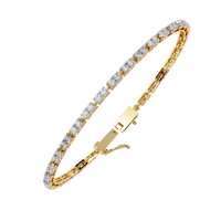 2.3 CTW round diamond tennis bracelet Yellow Gold front and detail view 13 – Lunéa Paris