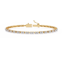 2.3 CTW round diamond tennis bracelet Yellow Gold front and detail view 5 – Lunéa Paris