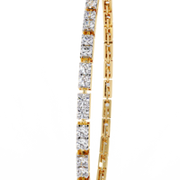 2.3 CTW round diamond tennis bracelet Yellow Gold front and detail view 6 – Lunéa Paris